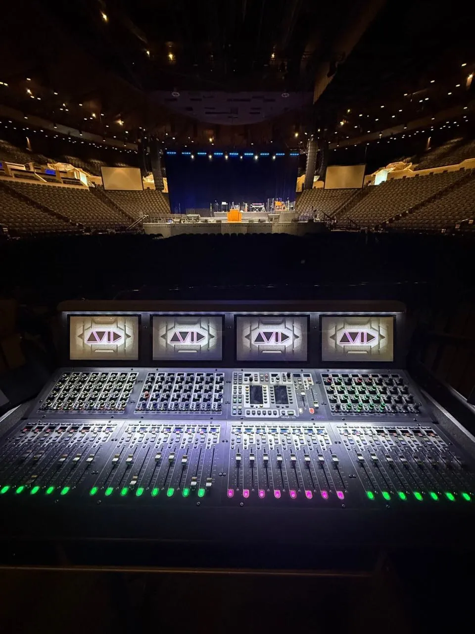 Avid VENUE S6L front-of-house console at an arena concert production by Phase 3 Live